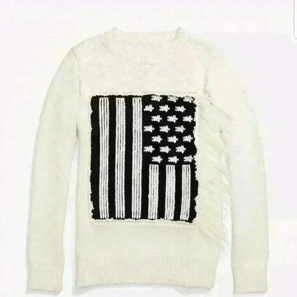 Coach Knitwear Women's White Flag Intarsia Sweater - Picture 1 of 3